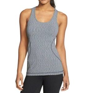 Zella Racerback Tank S Grey Striped Space Dye
